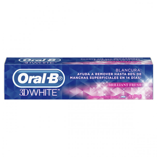 Oral b pasta de dientes 3d white, blanqueador avanzado x 90 grs.