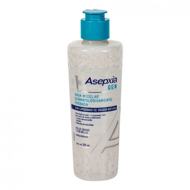Asepxia gen agua micelar limpieza para piel grasa con brillo x 200 ml.