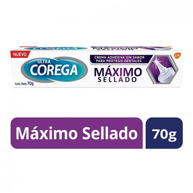 Ultra corega maximo  sellado adhesivo dental sin sabor x70 gramox