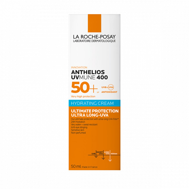 La roche posay anthelios protector solar crema hidratante uvmine factor 50 x 50 ml.