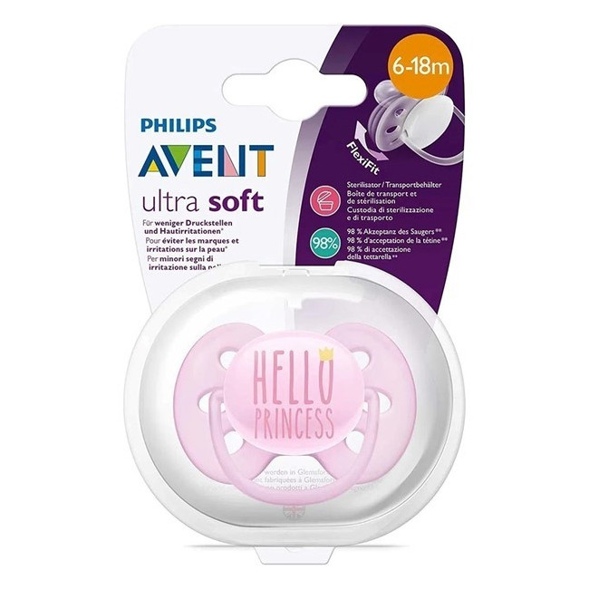 Avent chupete 6-18 meses ultra  soft nena x1.