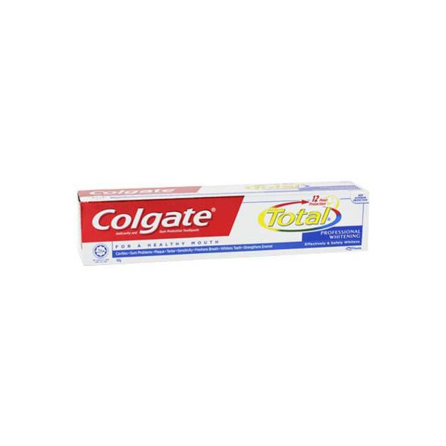 Colgate total 12 crema dental profesional whitening, dientes más blancos y saludables x 70 grs.