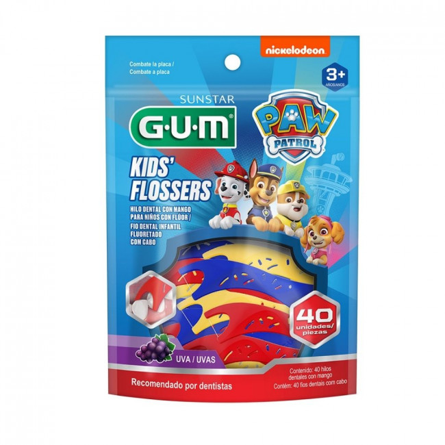 Gum hilo dental con mango 875 paw patrol kids x 40unidades.