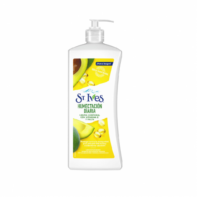 St. ives reafirmante crema corporal humectación diaria con vitamina e y palta x 350 ml.