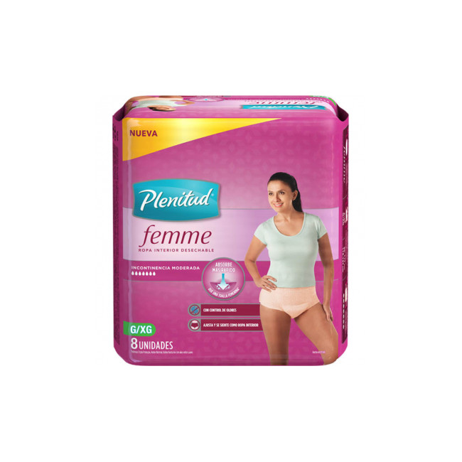 Plenitud ropa interior para mujer tamaño grande / extra grande x 8 unidades.