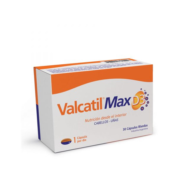 Valcatil max d3 suplemento para la caída del cabello capsulas x 30.