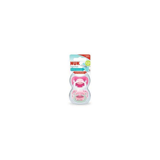 Nuk chupete signature 18-36 meses fucsia x2