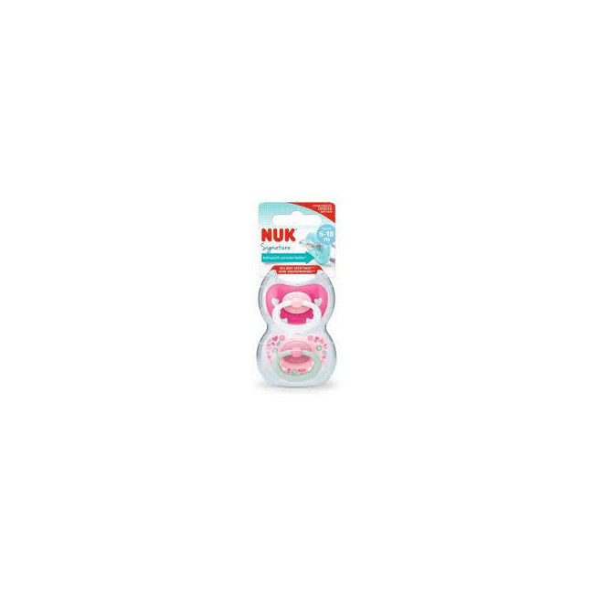 Chupete Nuk Signature 0-6 Meses X2unidades Color Rosa