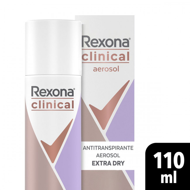 Rexona clinical desodorante antitranspirante aerosol x110ml.