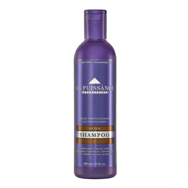 La puissance shampoo silver   logra un perfecto equilibrio en los tonos claros y matiza las...
