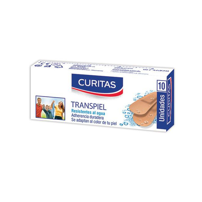 Curitas apósitos transpiel reistente al agua, adherencia duradera x 10 unidades.