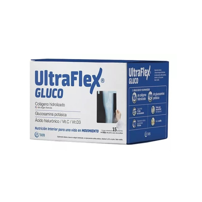 Ultraflex gluco  colágeno glucosamina ácido hialurónico 15 sobres.