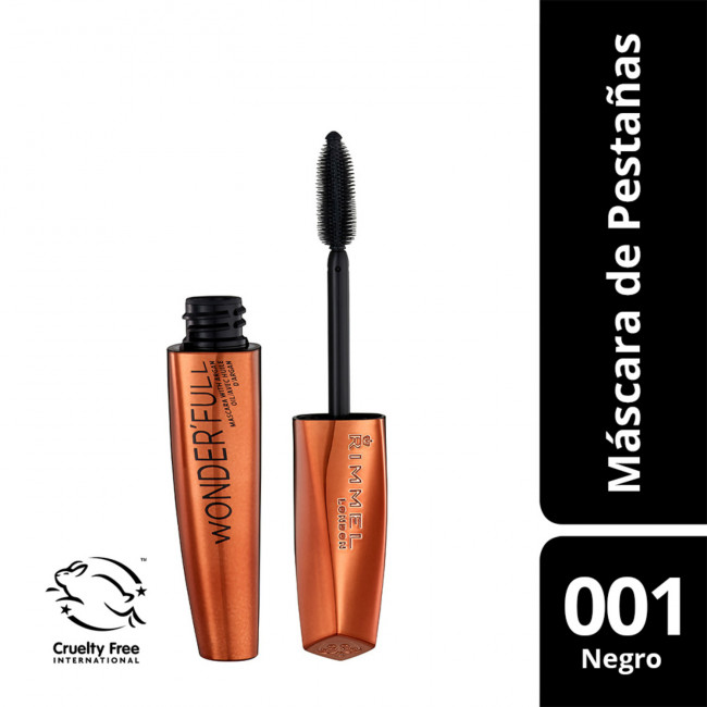 Rimmel máscara para pestañas ojos wonderfull con óleo de argán, pestañas más suaves, voluminosas...