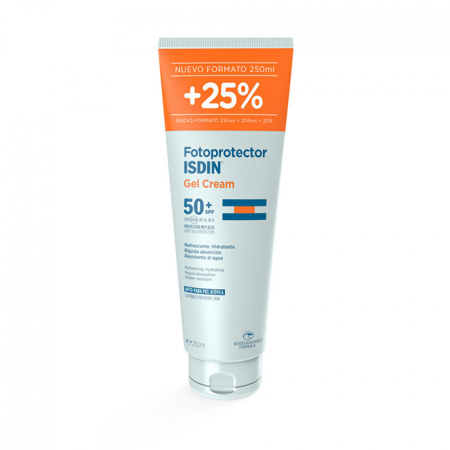 Isdin fotoprotector factor 50 gel crema para cuerpo, hidrata como una crema y se absorbe...