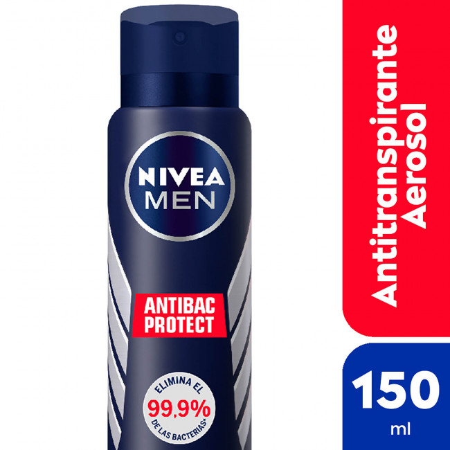 Nivea desodorante aerosol men  antibacterial x 150ml.