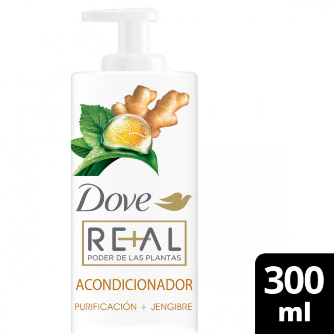 Dove acondicionador purificante + jengibre para cabellos oleosos o mixtos x 300 ml.
