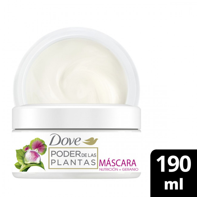 Dove máscara nutritiva + geranio para cabellos dañados x 190 grs.