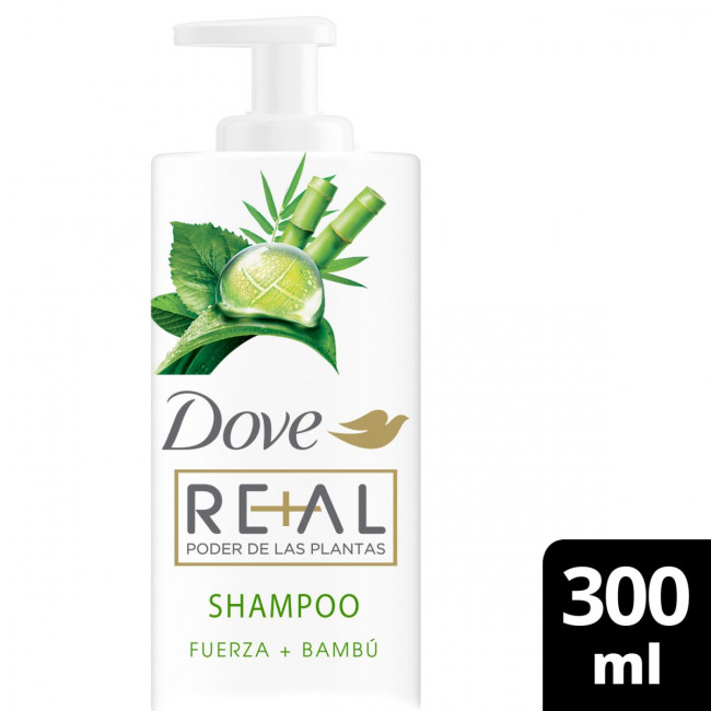 Dove shampoo fuerza + bambú para cabellos débiles y quebradizos x 300 ml.